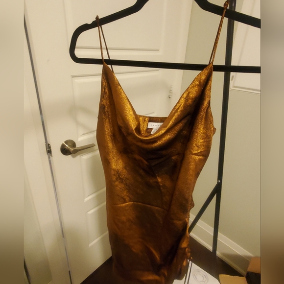 Copper Effect Mini Dress - Picture 1 of 6